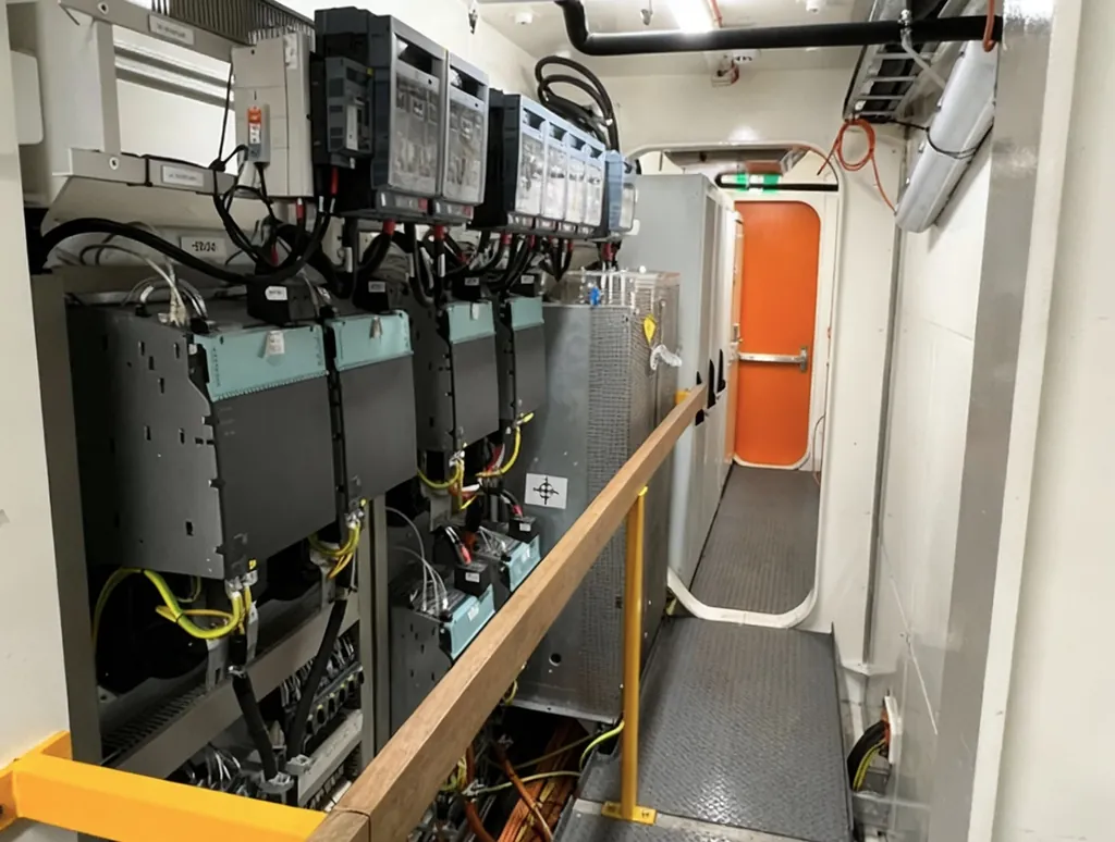 Drive equipment inside an electrical room
