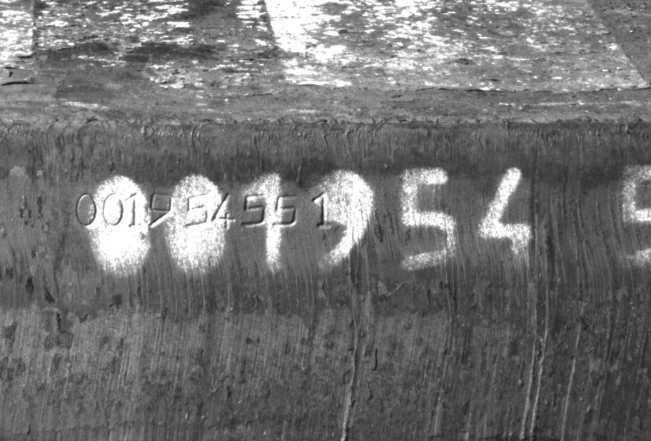Camera image of a painted material identifier