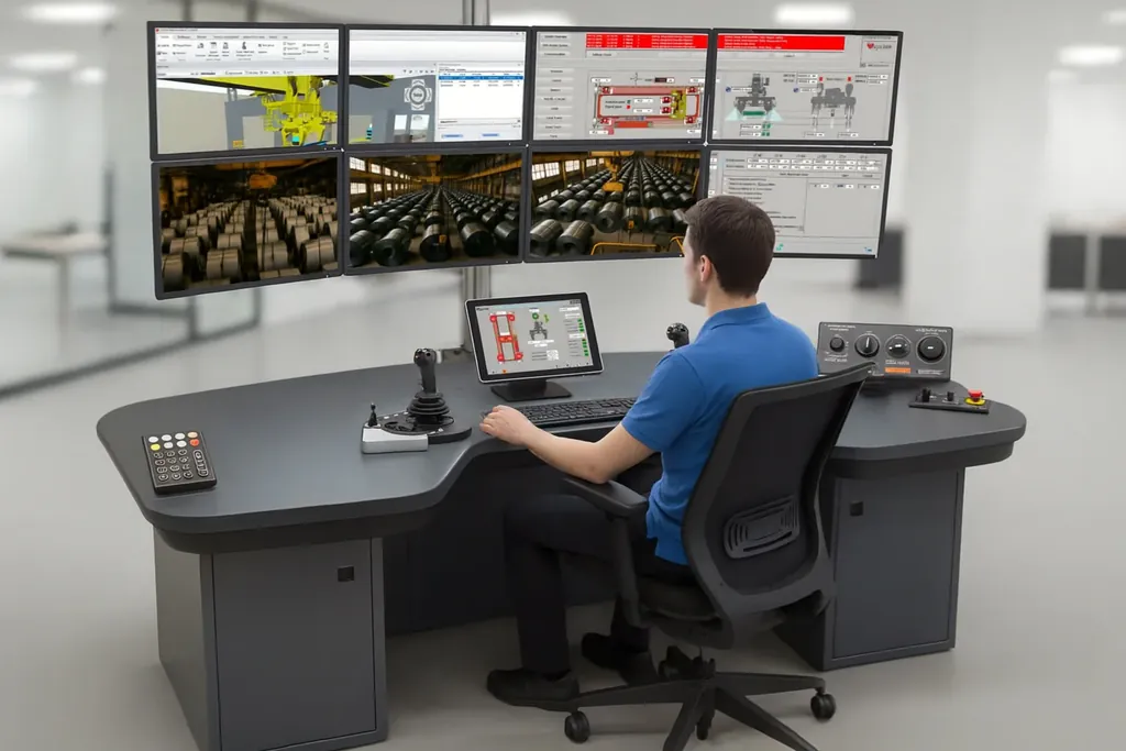 Operator desk displaying plant information